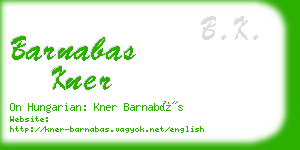 barnabas kner business card